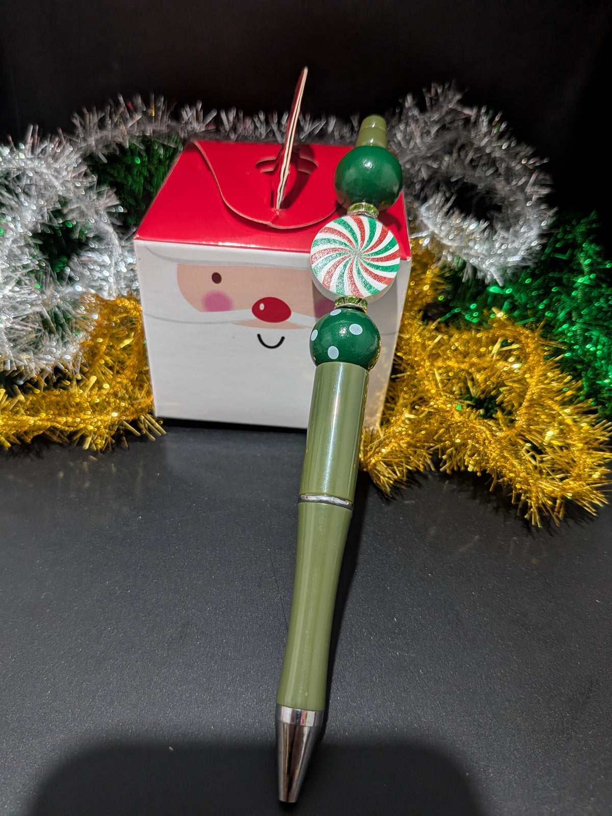 Christmas Beaded Pen - Green