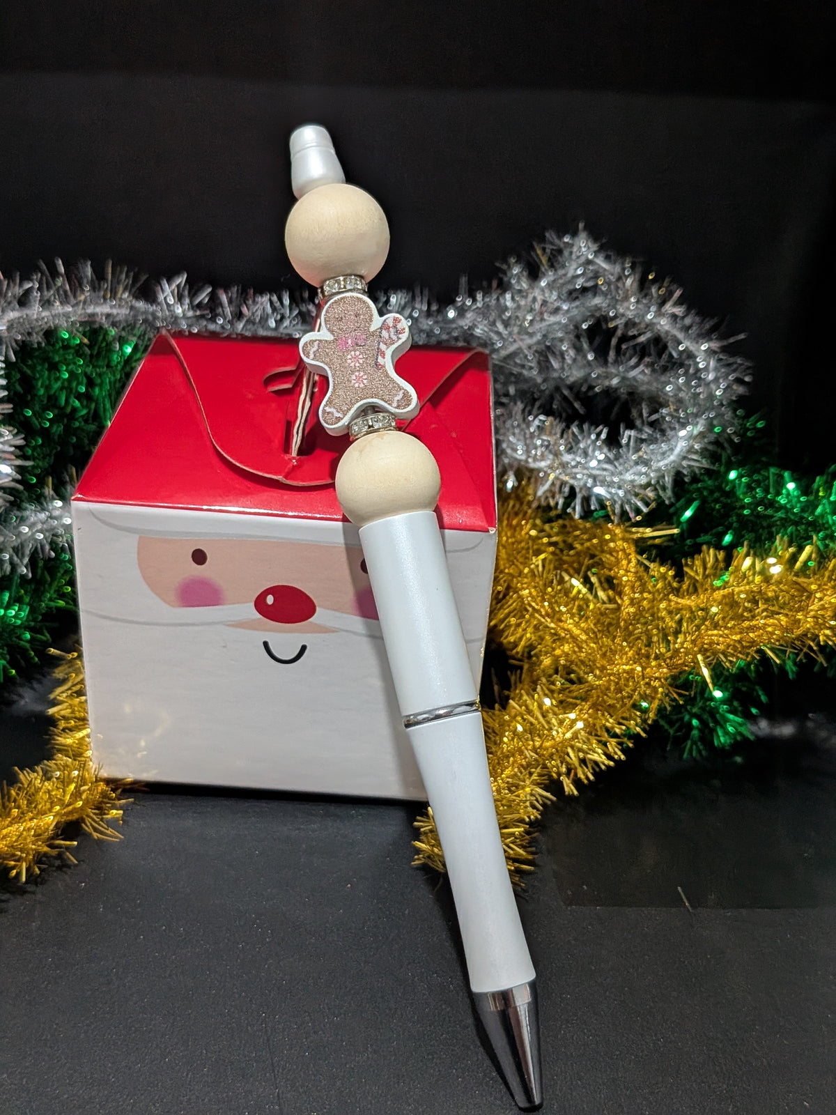 Christmas Beaded Pens - White