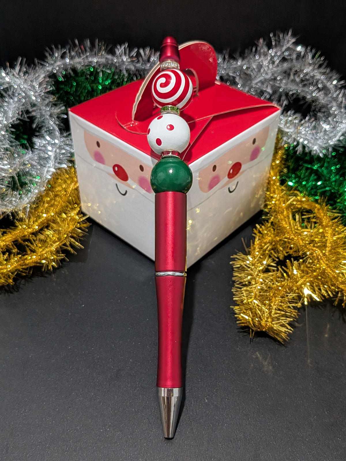 Christmas Beaded Pens - Red