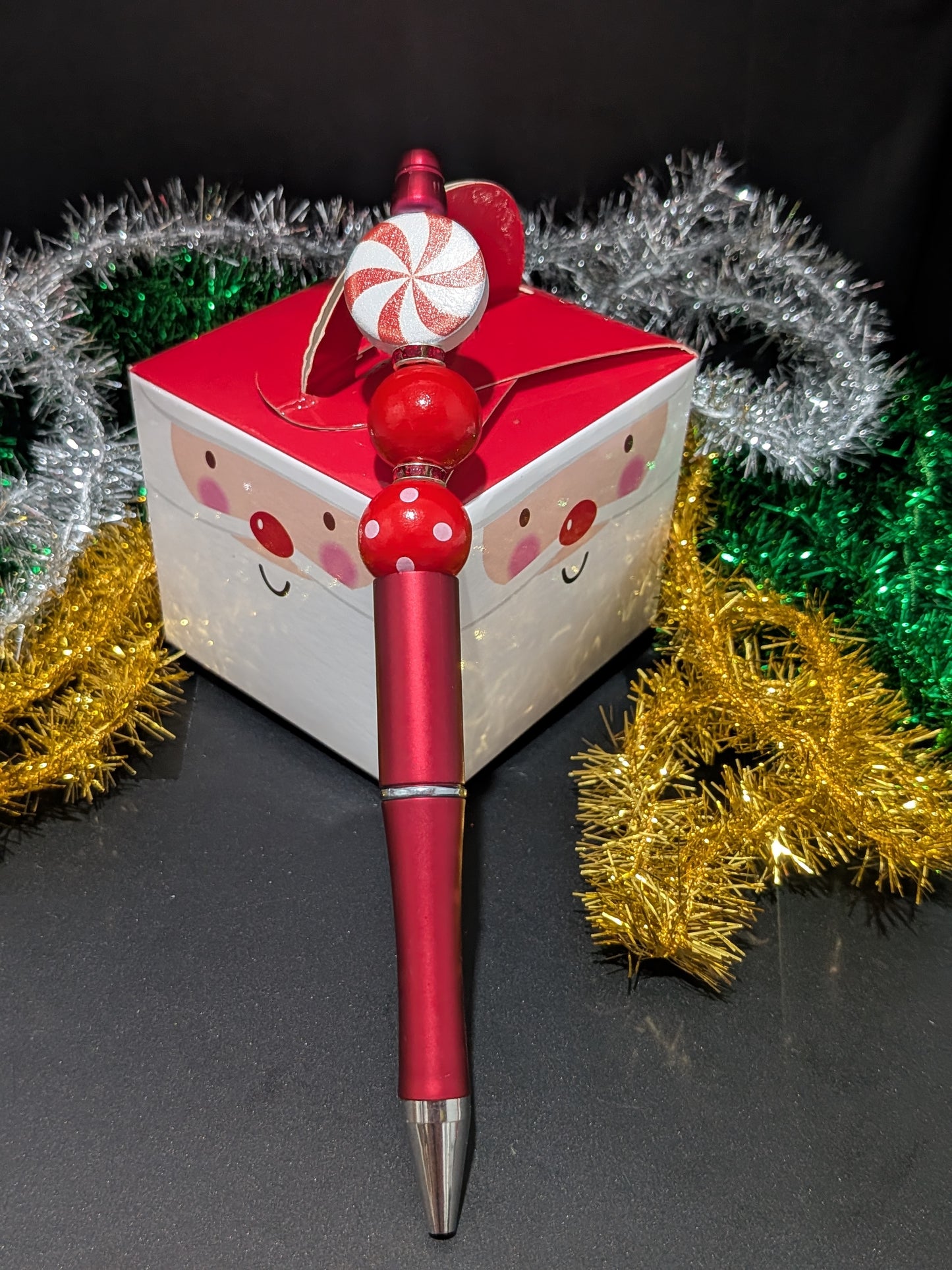 Christmas Beaded Pens - Red