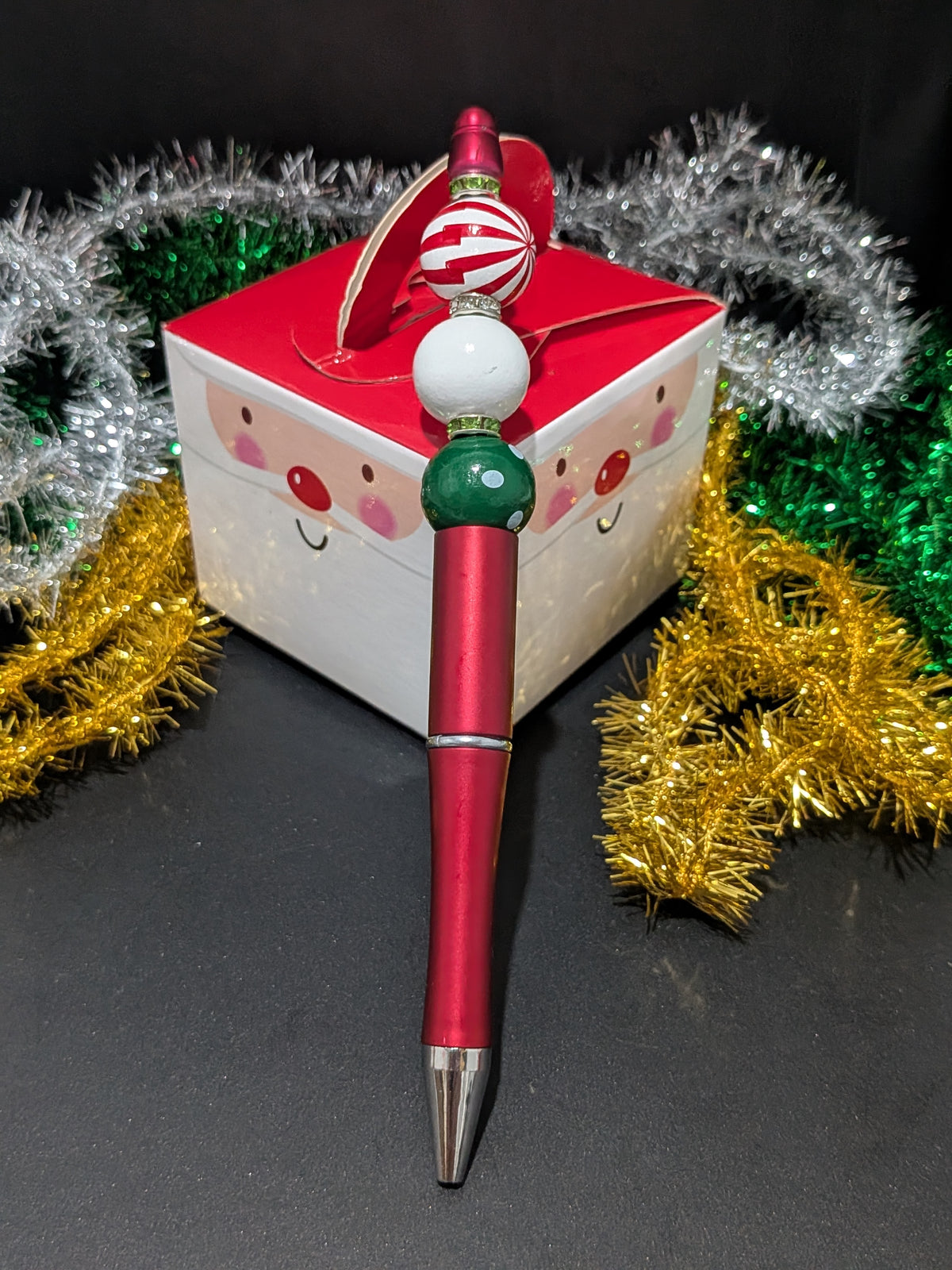 Christmas Beaded Pens - Red