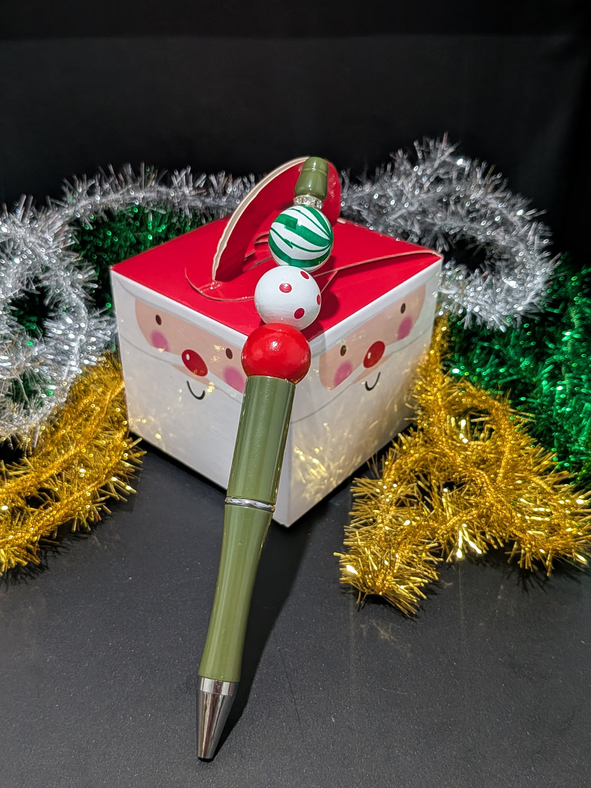Christmas Beaded Pen - Green