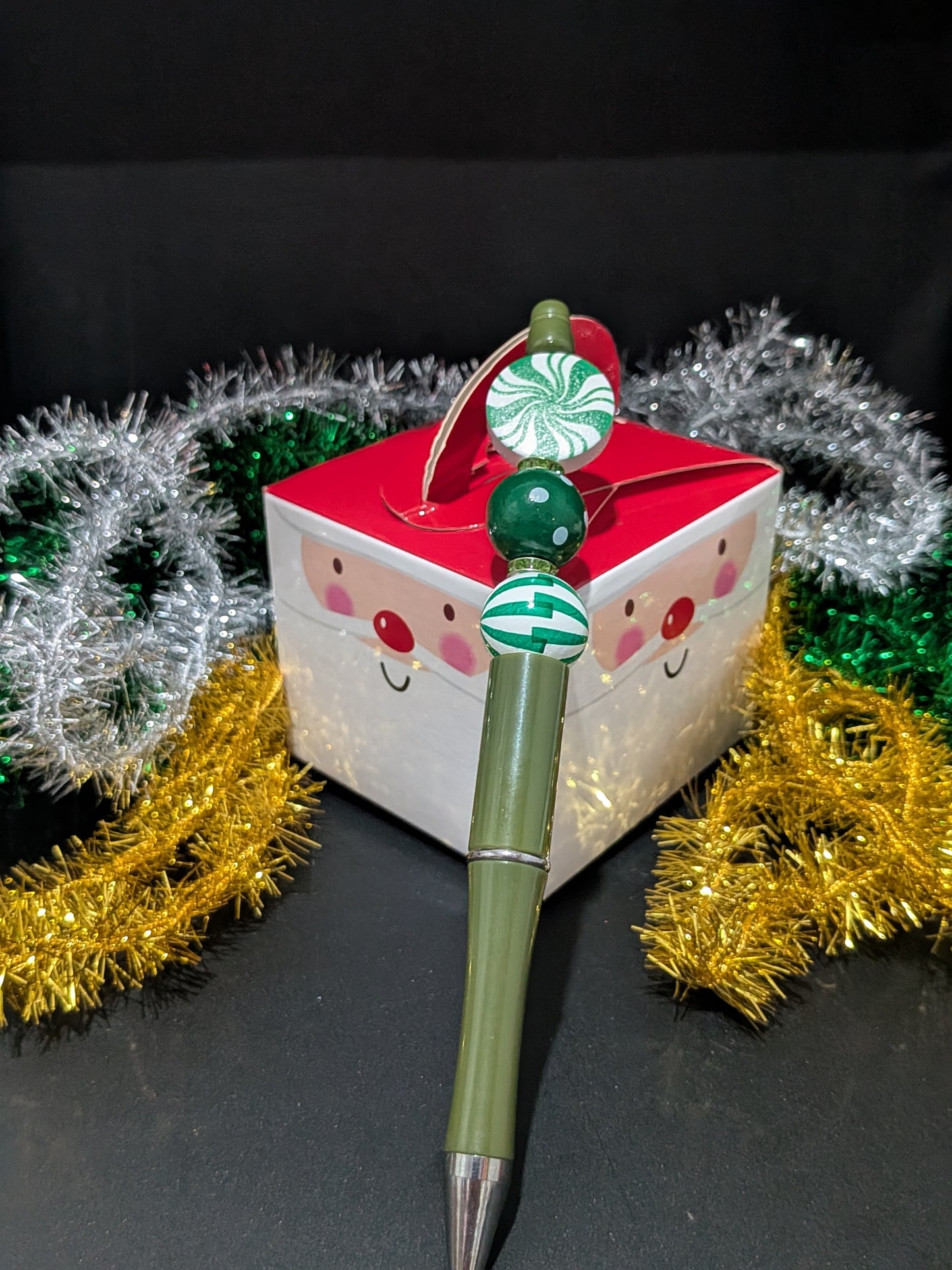 Christmas Beaded Pen - Green