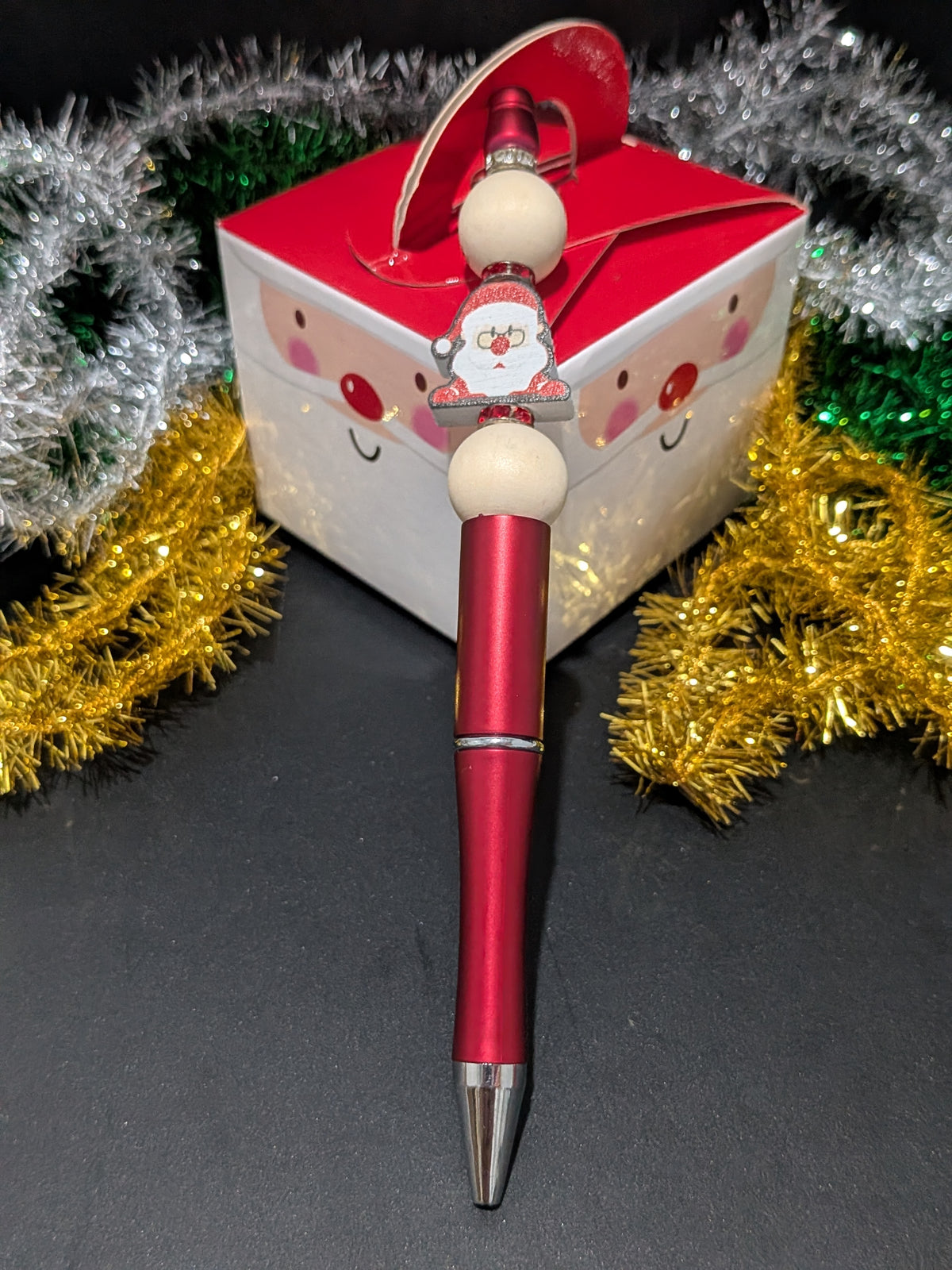 Christmas Beaded Pens - Red