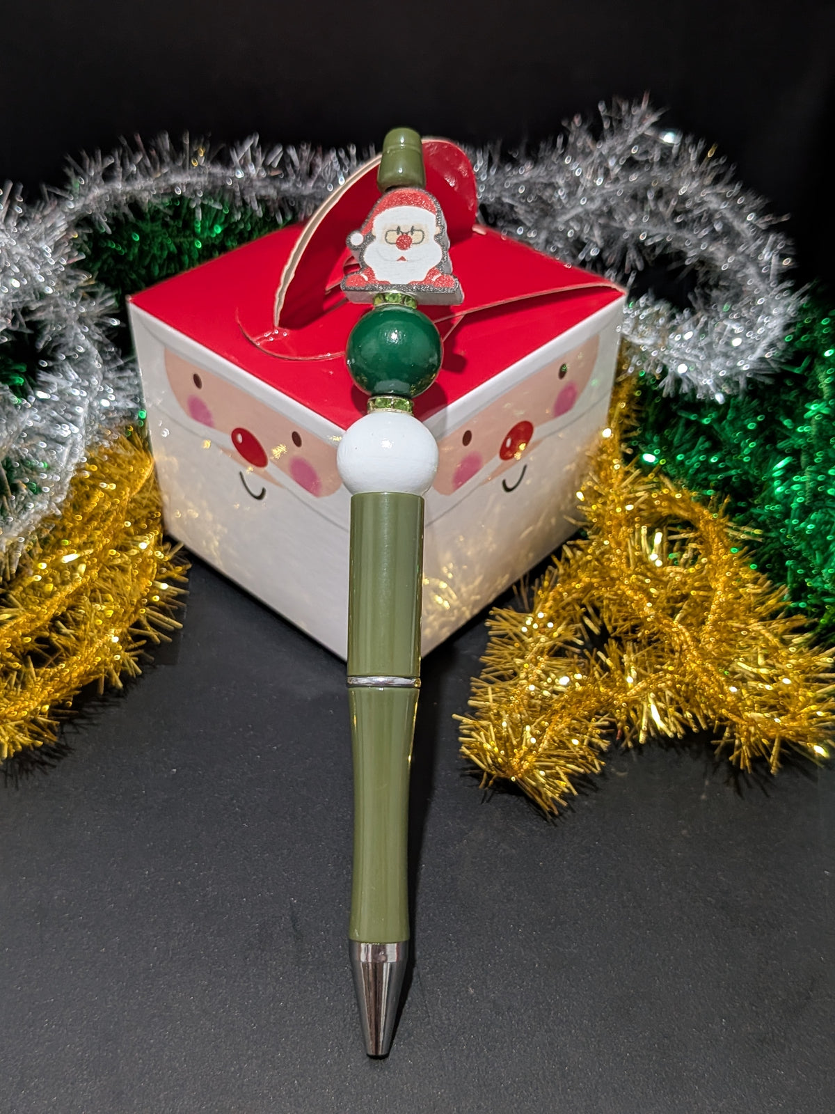 Christmas Beaded Pen - Green