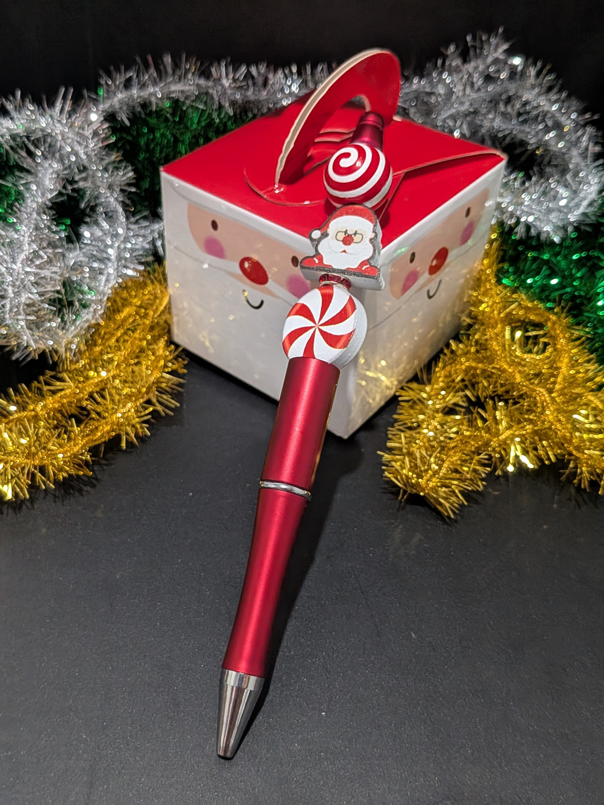 Christmas Beaded Pens - Red