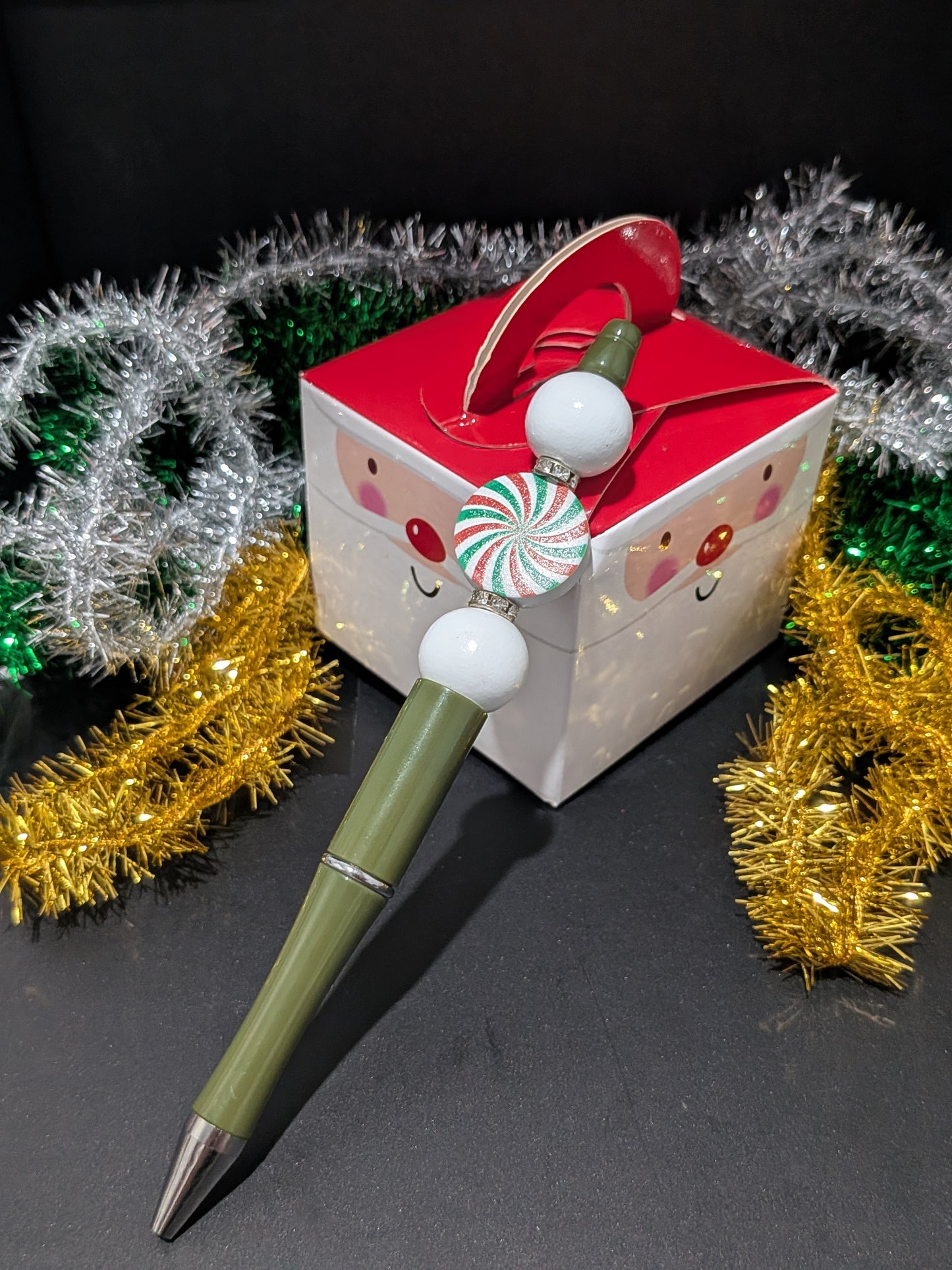Christmas Beaded Pen - Green