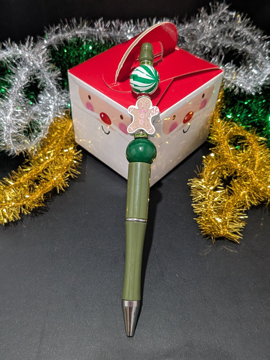 Christmas Beaded Pen - Green